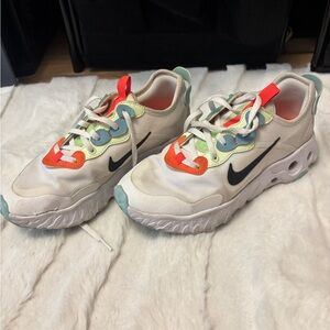 Nike Kids White and Orange Sneakers